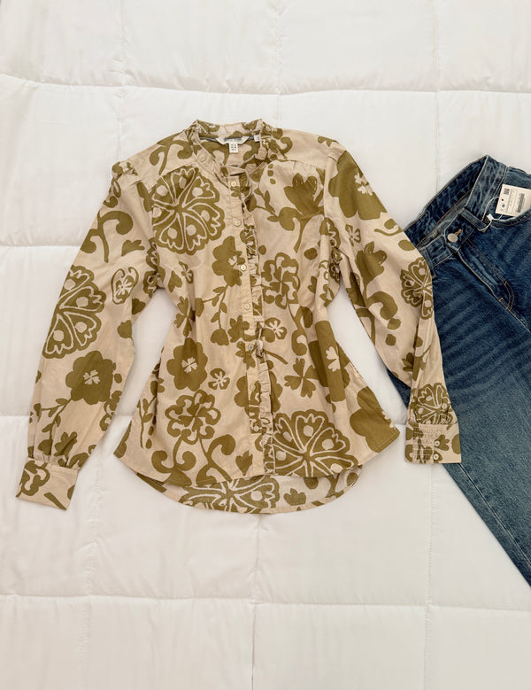 Olive cotton top
