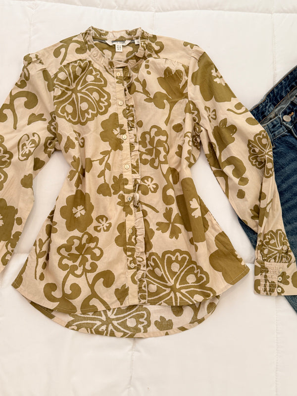 Olive cotton top