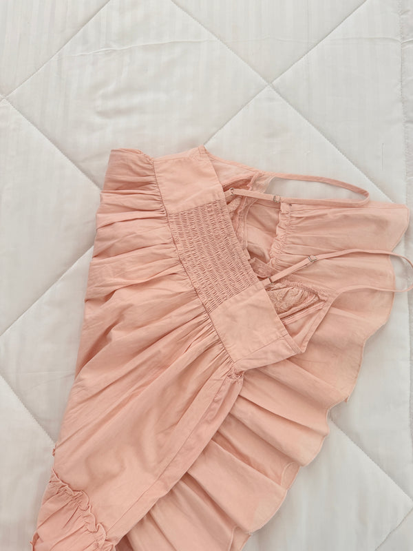 Peach baby doll dress