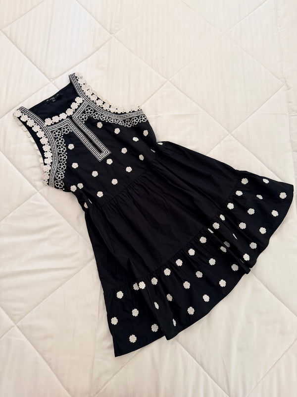 Black embroidered dress