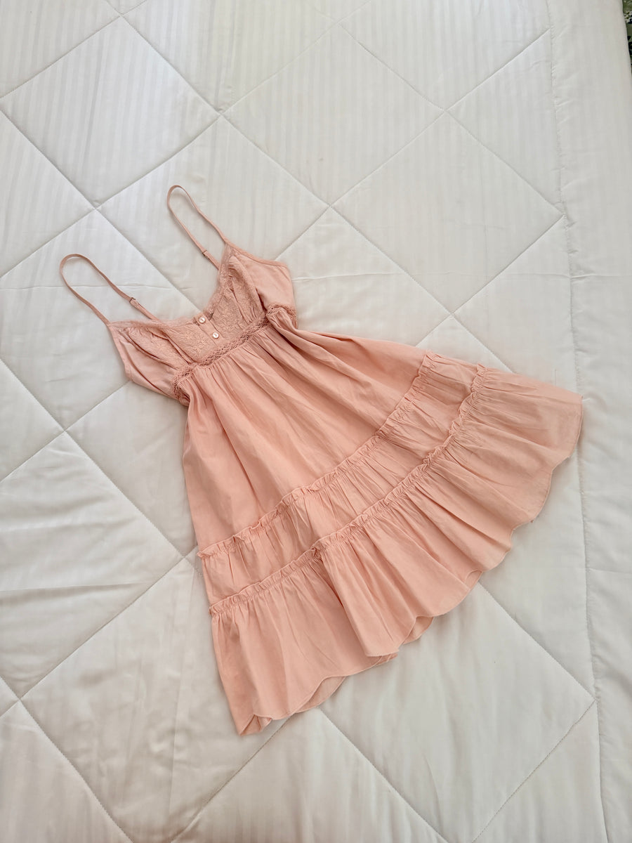 Peach baby doll dress