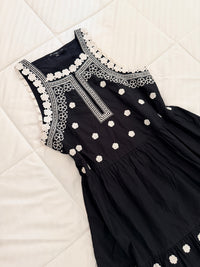 Black embroidered dress