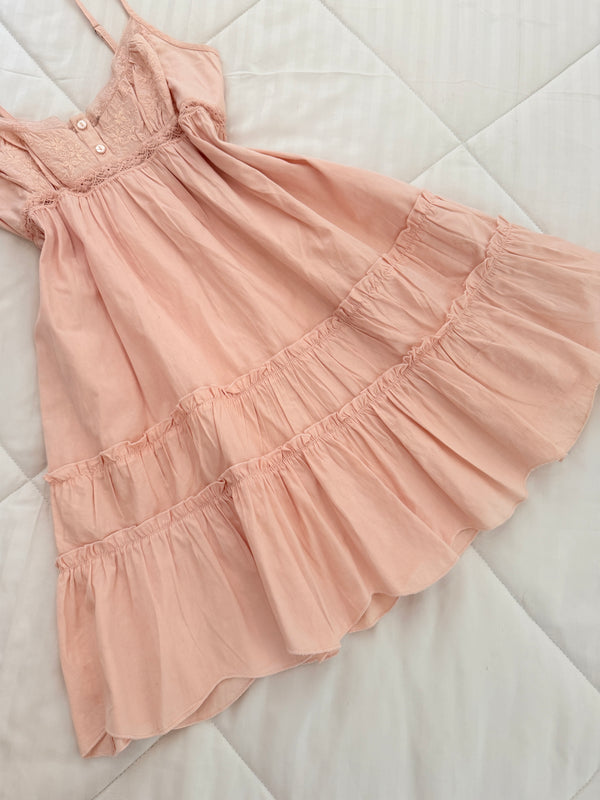 Peach baby doll dress